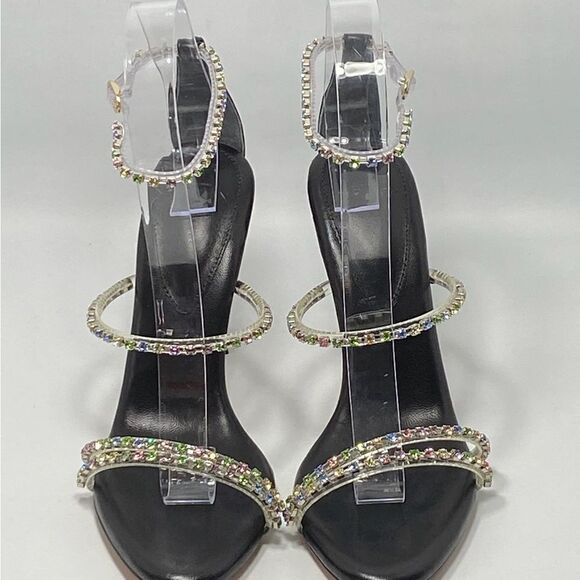 Alexandre Birman Dolores 100 Black & Sparkling Straps Sandal size 36.5 - Picture 4 of 12